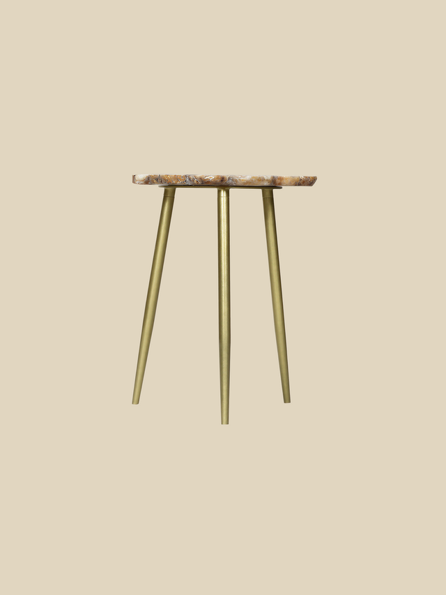 Damon Agate Side Table - Blue & Black