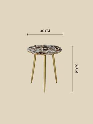 Damon Agate Side Table - Blue & Black
