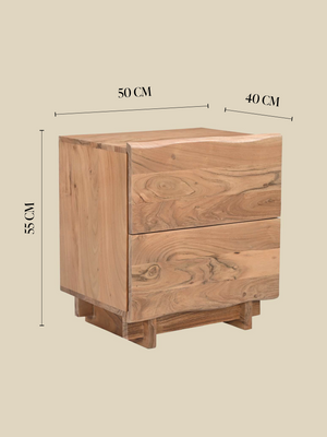 Alder Two Drawer Bedside Table