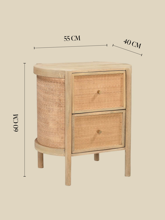 Soren Two Drawer Bedside Table