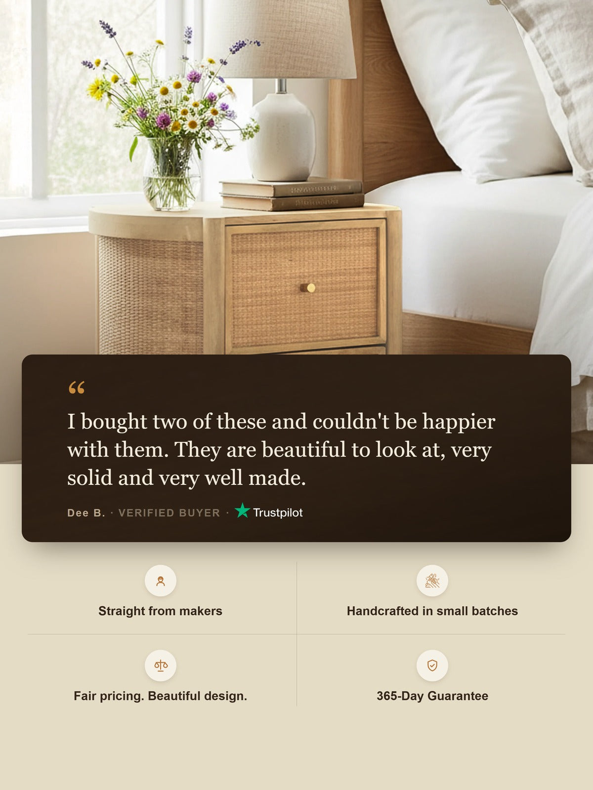 Soren Two Drawer Bedside Table