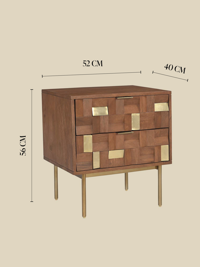 Caspian Two Drawer Bedside Table