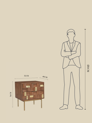 Caspian Two Drawer Bedside Table