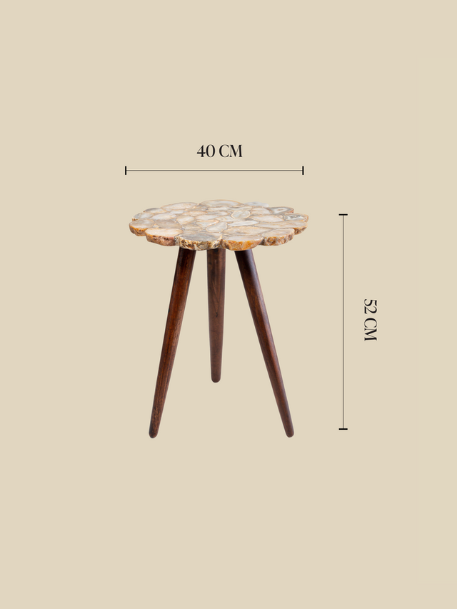 Ben Agate Side Table - Beige