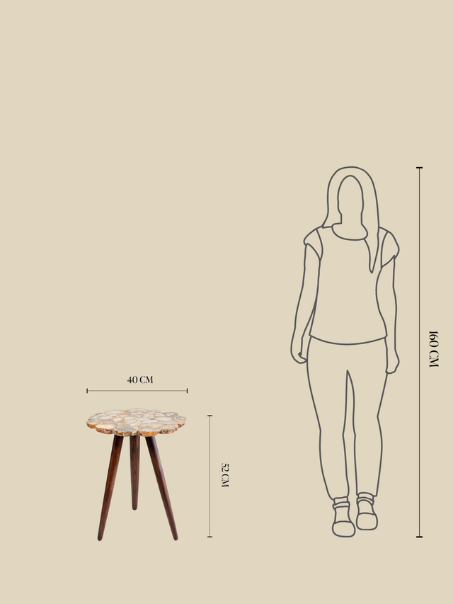 Ben Agate Side Table - Beige