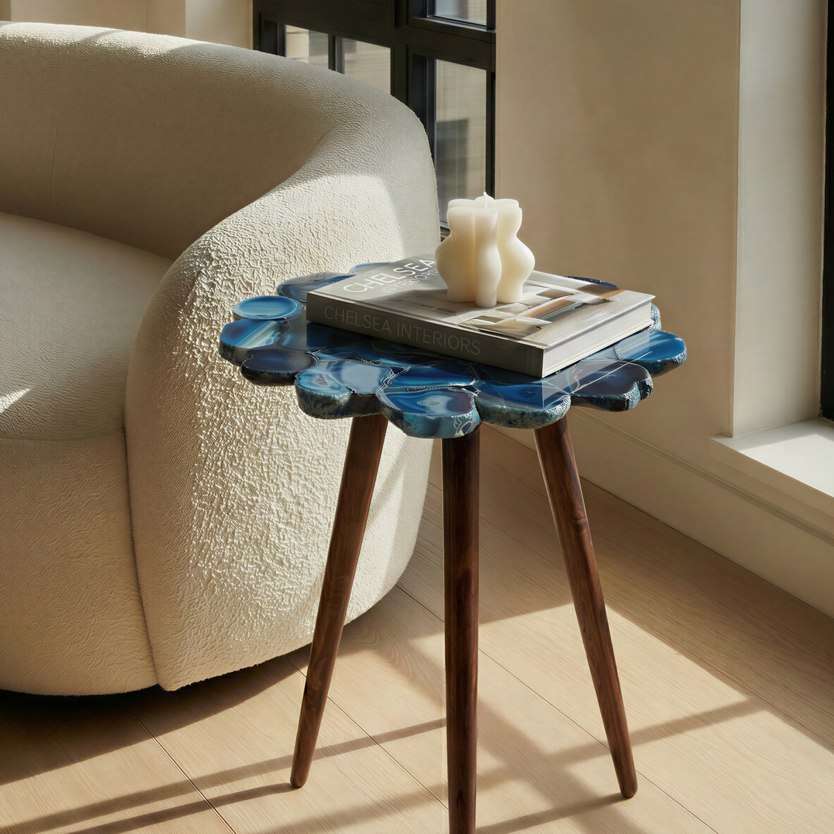Ben Agate Side Table - Blue – FABLEROOM