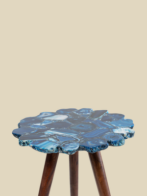 Ben Agate Side Table - Blue