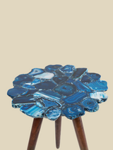 Ben Agate Side Table - Blue