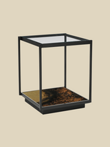 Astra Iron Side Table with Glass Top