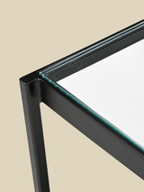 Astra Iron Side Table with Glass Top