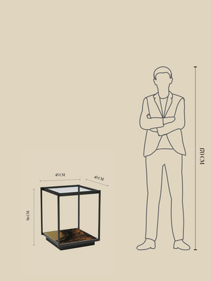 Astra Iron Side Table with Glass Top