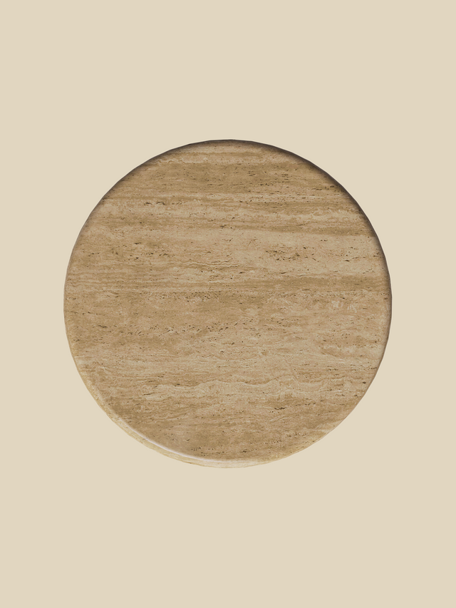 Denis Travertine Top Side Table