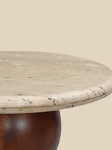 Denis Travertine Top Side Table