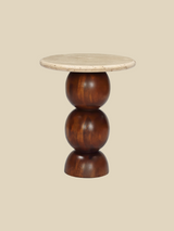 Denis Travertine Top Side Table