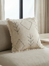 Kuro Embroidered Cotton Cushion