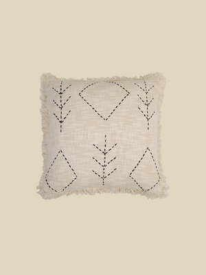 Kuro Embroidered Cotton Cushion
