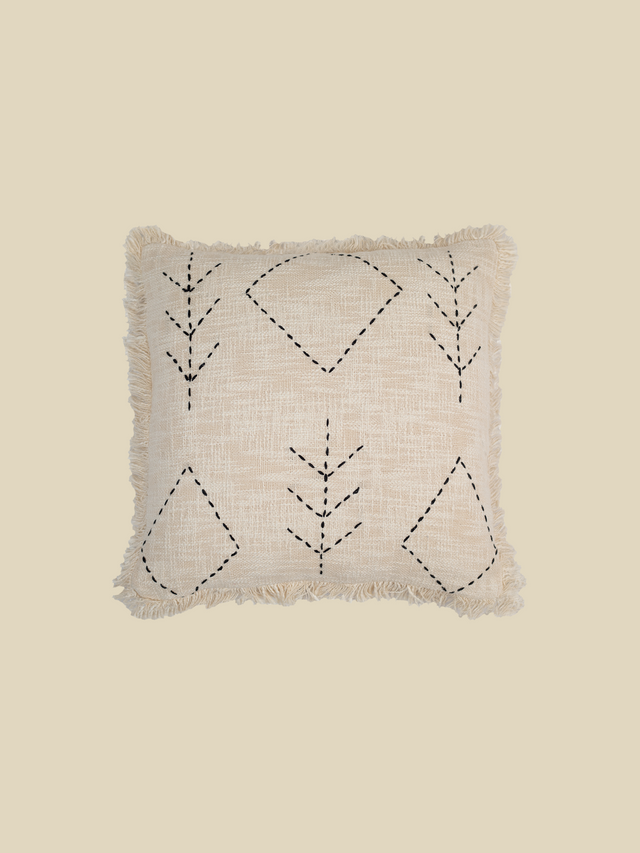 Kuro Embroidered Cotton Cushion