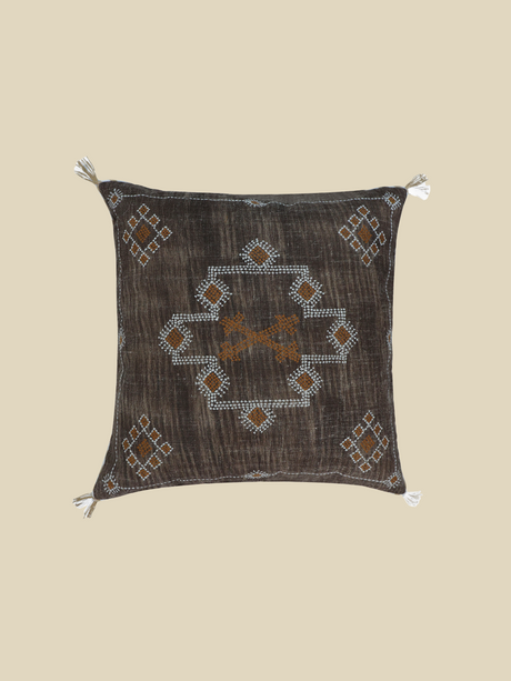 Liora Embroidered Linen-Cotton Cushion