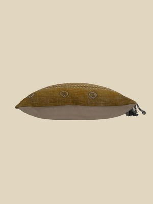 Cyril Yellow Cotton-Linen Cushion