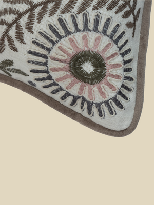 Yara Embroidered Cotton Cushion