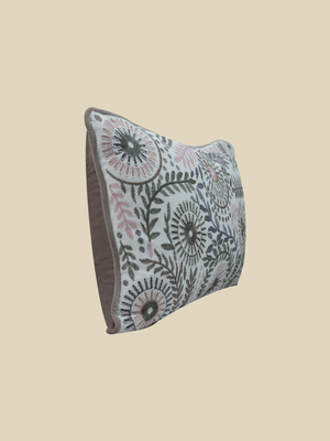 Yara Embroidered Cotton Cushion