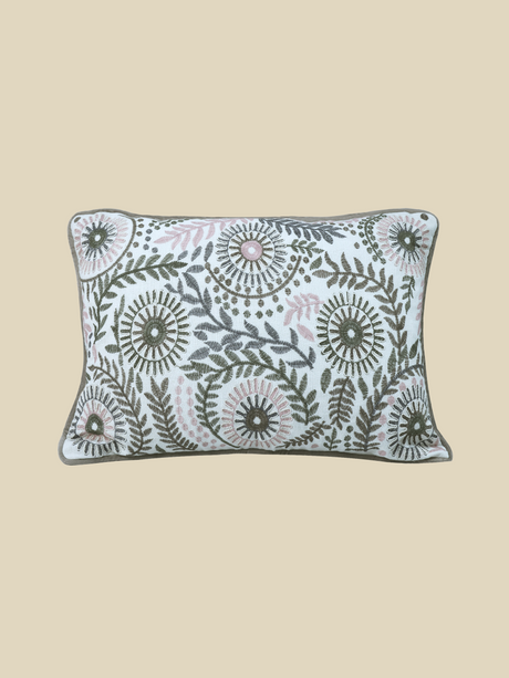 Yara Embroidered Cotton Cushion
