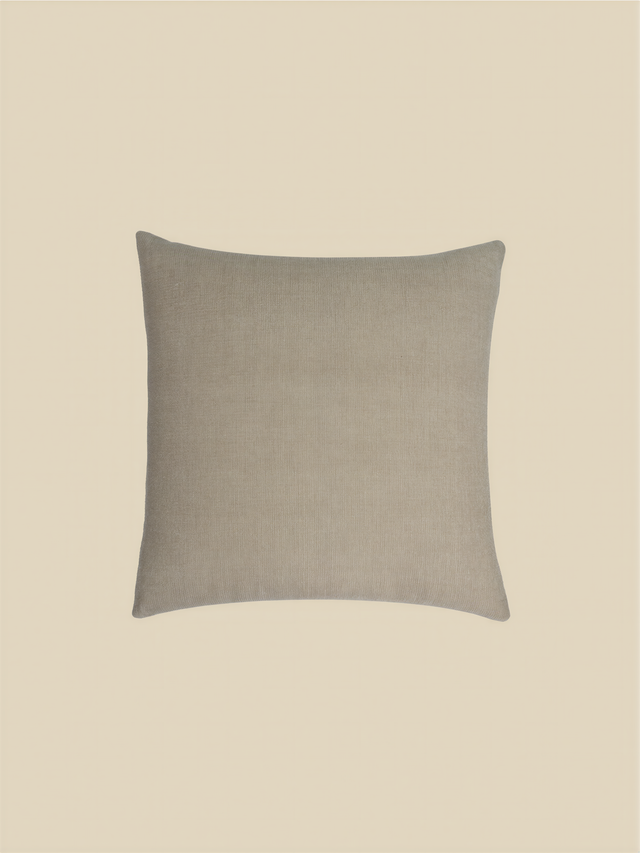 Nomad Floral Embroidered Cotton–Linen Cushion - Blue