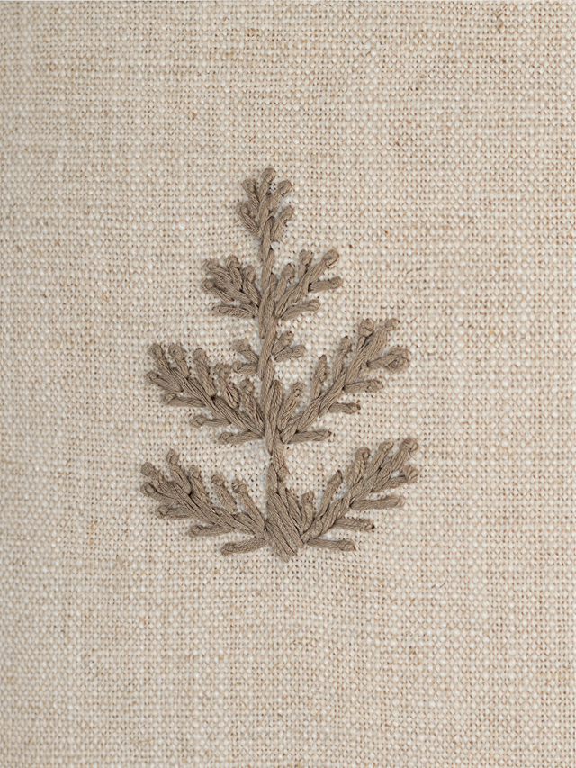 Nomad Floral Embroidered Cotton–Linen Cushion - Green