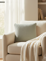 Silvia Green Cotton Boucle Cushion