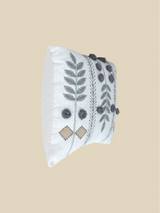 Ishani Embroidered Cotton Cushion - Green
