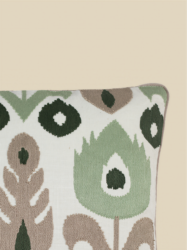 Yana Embroidered Cotton Cushion