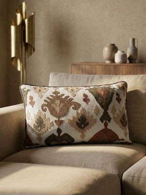 Claude Embroidered Cotton Cushion