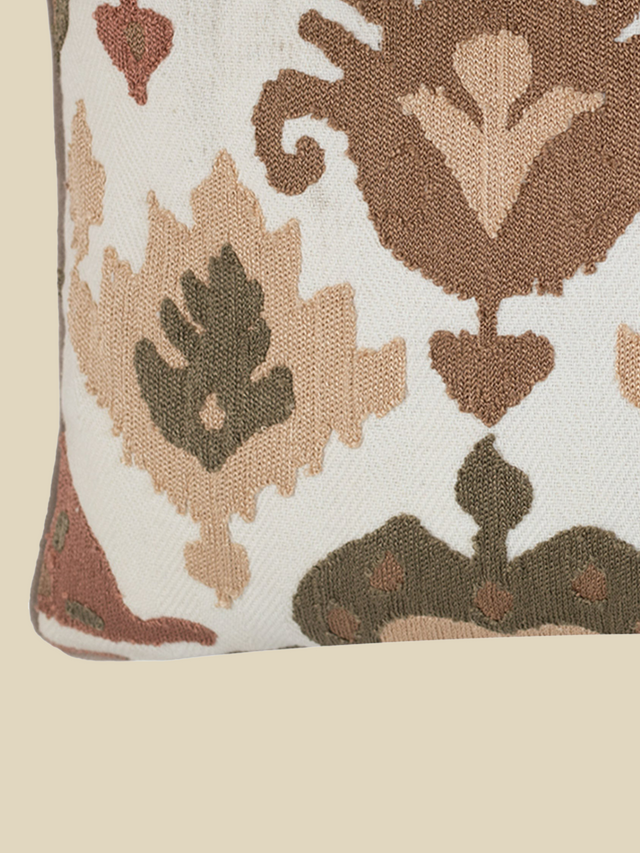 Claude Embroidered Cotton Cushion