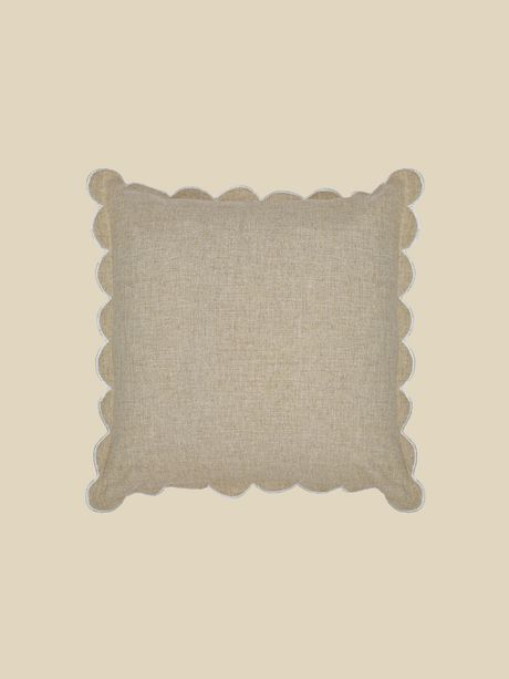 Zina Cotton-Linen Beige Cushion
