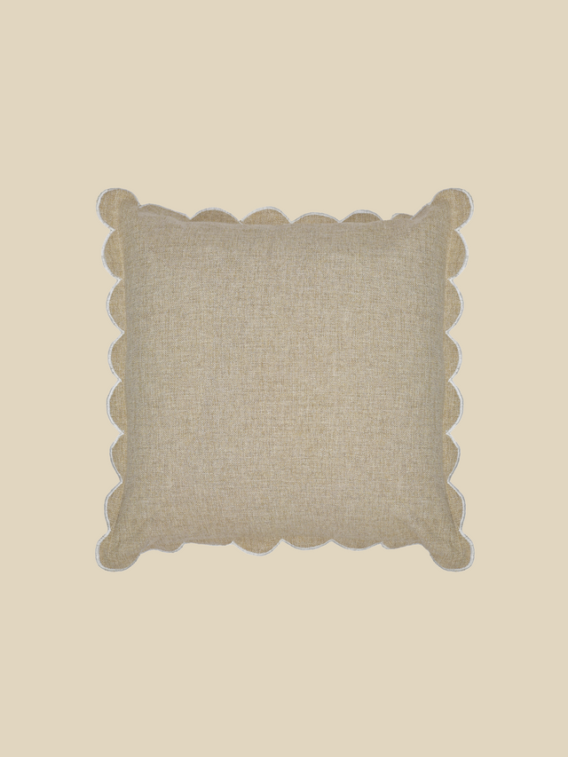 Zina Cotton-Linen Beige Cushion
