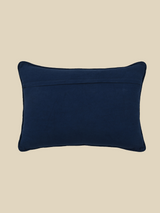 Azure Floral Cotton Embroidered Cushion