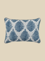Azure Floral Cotton Embroidered Cushion