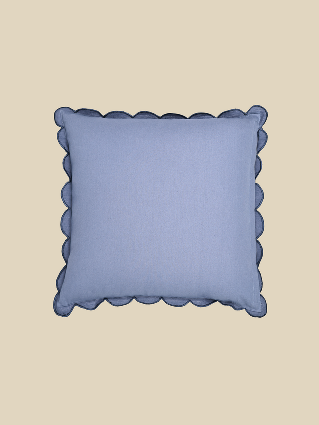 Zina Cotton-Linen Blue Cushion