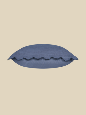 Zina Cotton-Linen Blue Cushion