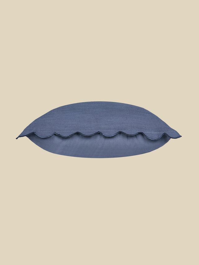 Zina Cotton-Linen Blue Cushion