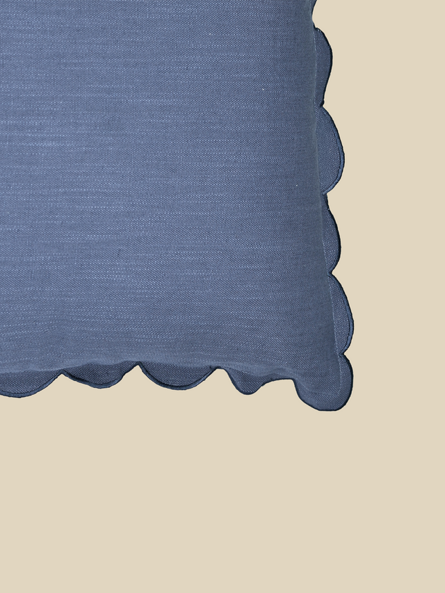 Zina Cotton-Linen Blue Cushion
