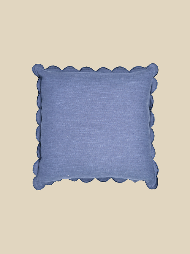 Zina Cotton-Linen Blue Cushion