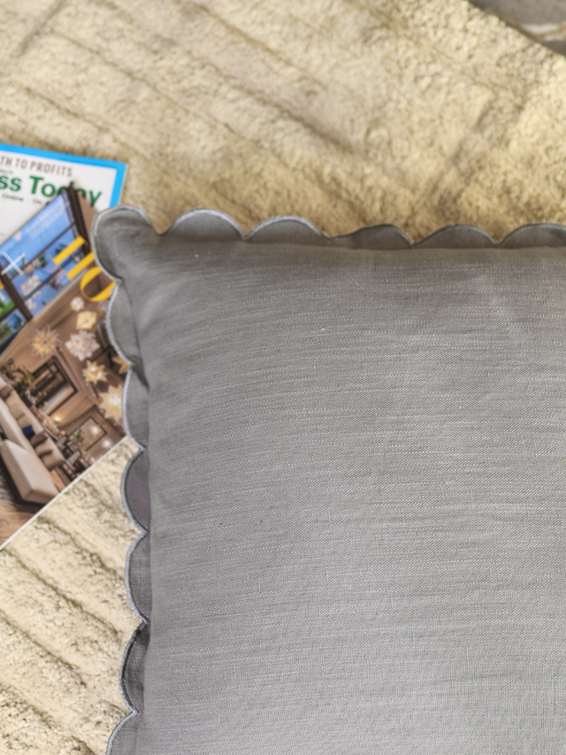 Zina Cotton-Linen Grey Cushion