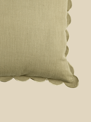 Zina Cotton-Linen Olive Green Cushion
