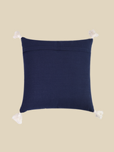 Indigo Embroidered Cotton Cushion