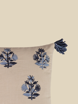 Elm Embroidered Cotton Cushion