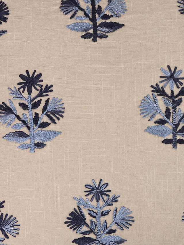 Elm Embroidered Cotton Cushion