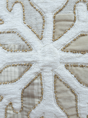 Festive Charm Embroidered Cotton Blend Cushion