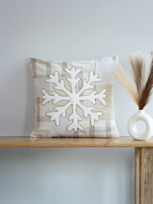 Festive Charm Embroidered Cotton Blend Cushion