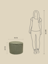 Oliva Green Pouffe